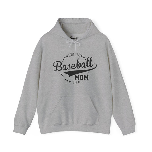 Livin that Baseball Mom Life Unisex Adult Basic Hooded Sweatshirt