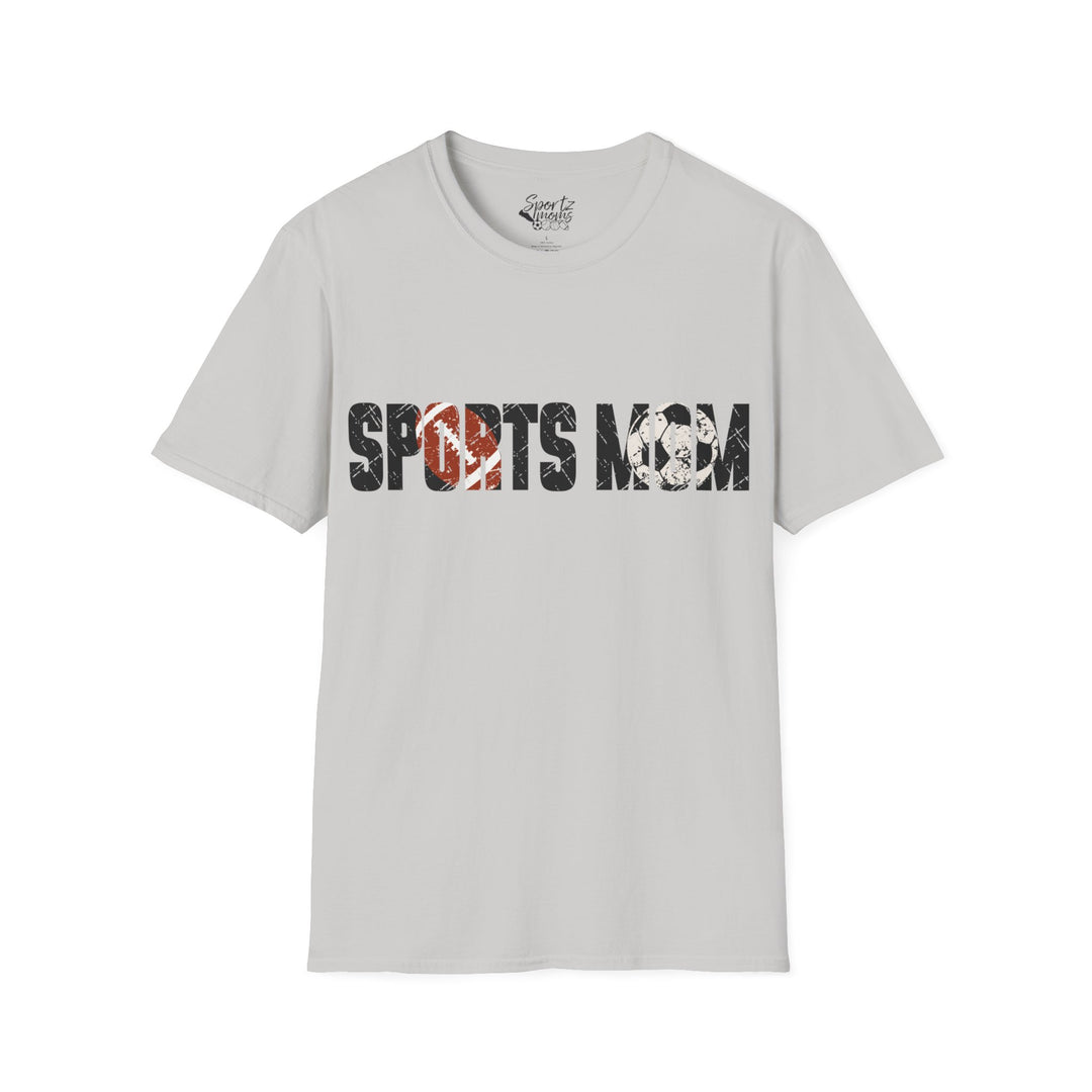 Sports Mom w/Football & Soccer Ball Adult Unisex T-Shirt