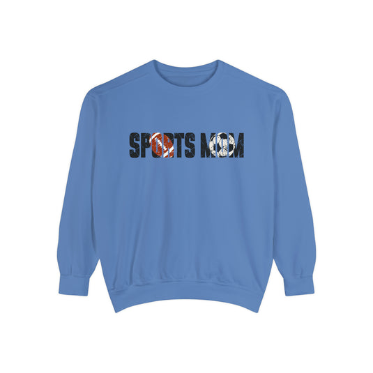 Sports Mom w/Football & Soccer Ball Adult Unisex Premium Crewneck Sweatshirt