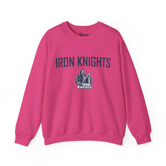 Iron Knights Basic Adult Unisex Crewneck Sweatshirt w/Name, Number & Bible Verse - All White or Blue Design