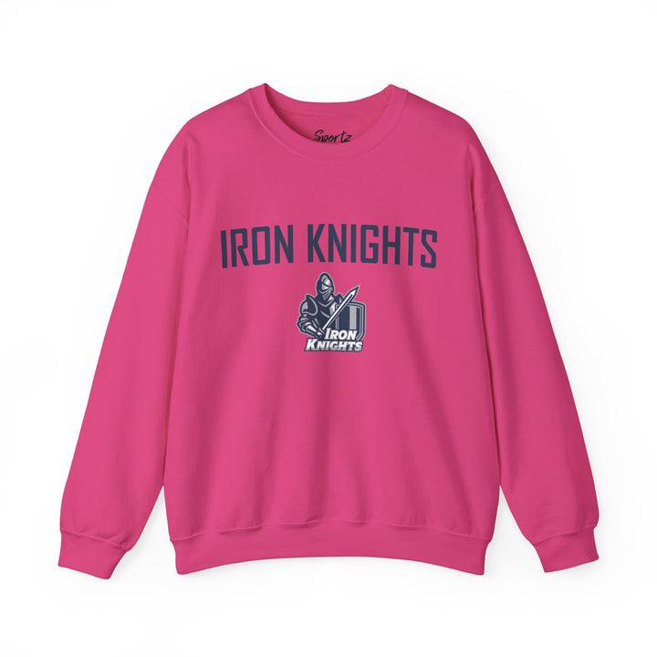 Iron Knights Adult Unisex Crewneck Sweatshirt w/Name, Number & Bible Verse - All White or Blue Design