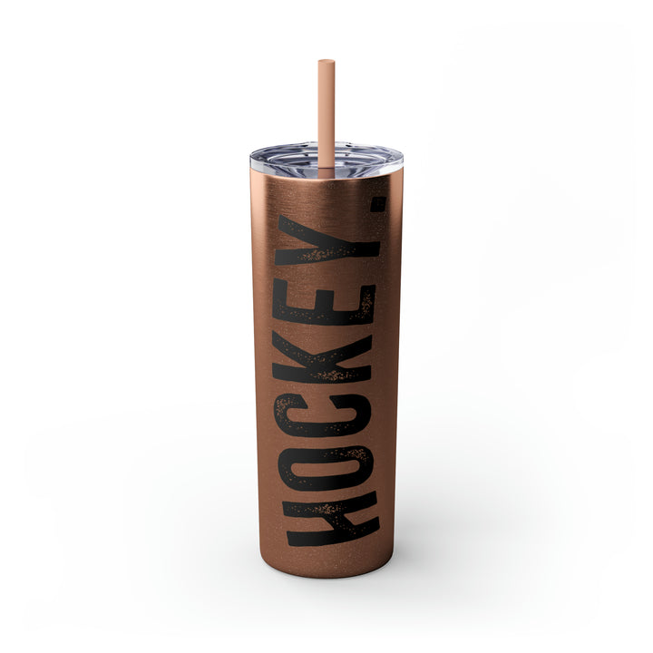 Rustic Design Hockey 20oz Skinny Tumbler with Straw in Matte or Glossy