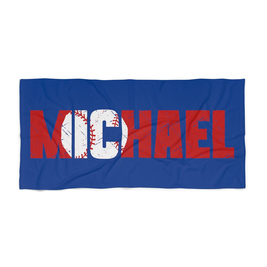 Baseball Beach Towel w/Custom Name