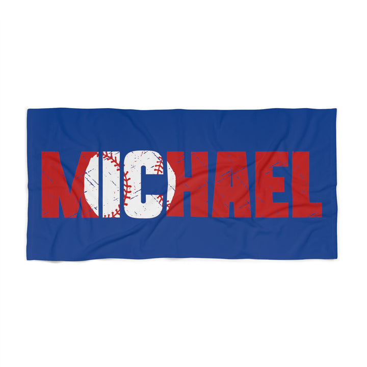 Baseball Beach Towel w/Custom Name