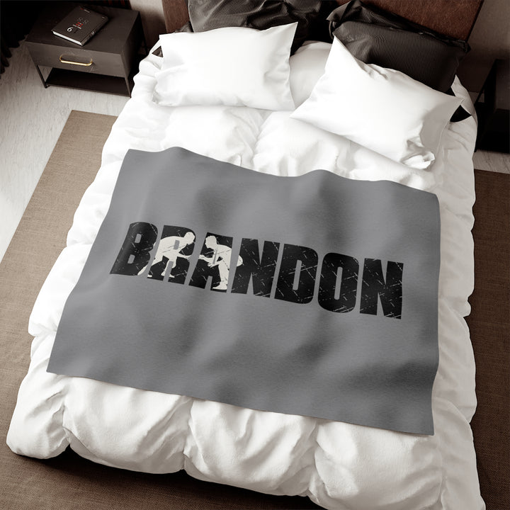 Wrestling Sweatshirt Blanket w/Custom Name