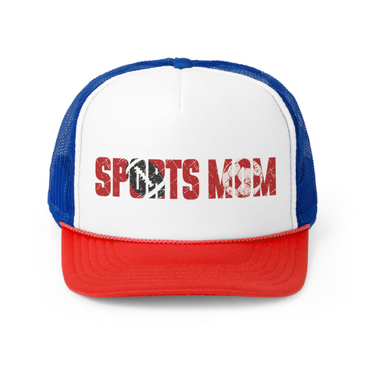 Sports Mom Trucker Hat w/Football & Soccer Ball