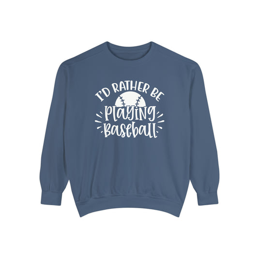 I'd Rather Be Playing Baseball Adult Unisex Premium Crewneck Sweatshirt