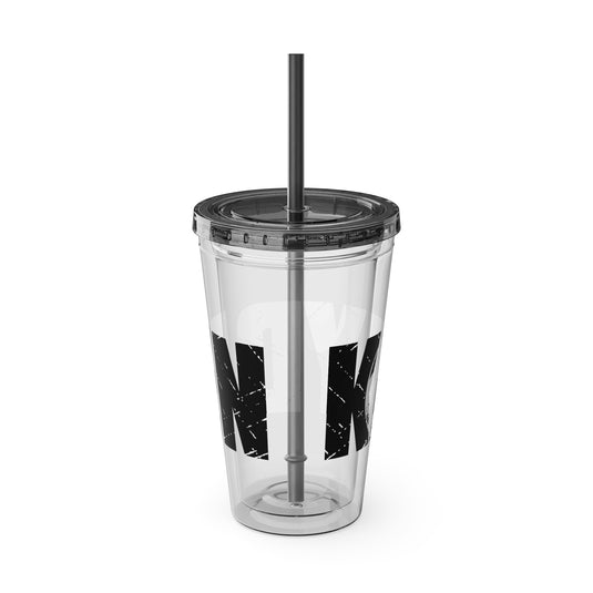 Soccer 16 oz Sunsplash Tumbler with Straw w/Custom Name