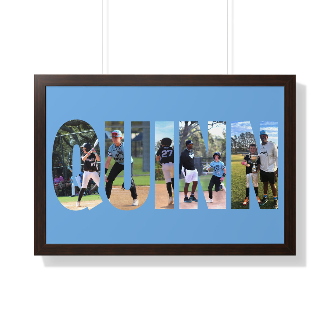 Custom Picture Block Name Framed Art