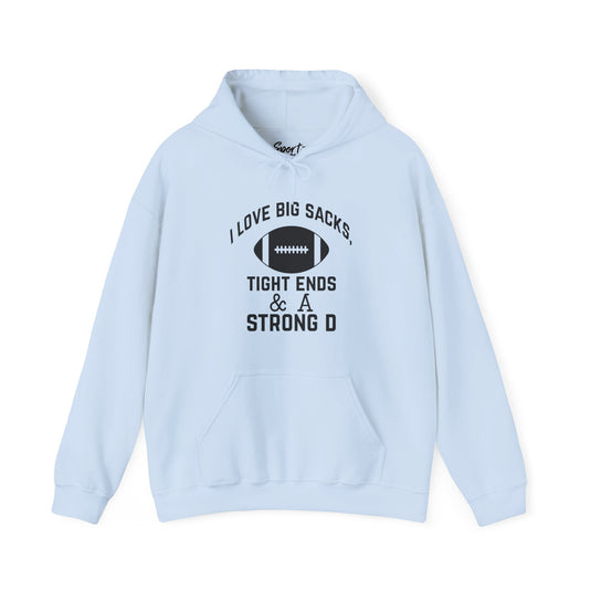 I Love Big Sacks Football Unisex Adult Basic Hooded Sweatshirt