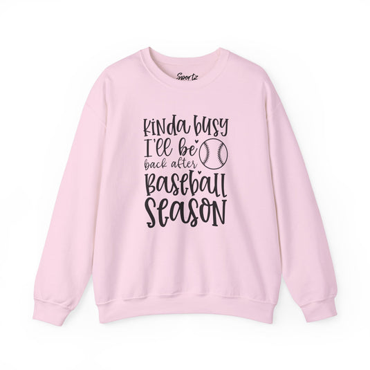 Kinda Busy Baseball Adult Unisex Basic Crewneck Sweatshirt