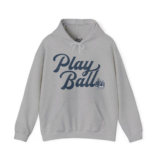 Iron Knights Play Ball Baseball Adult Unisex Basic Hooded Sweatshirt w/Knight Logo