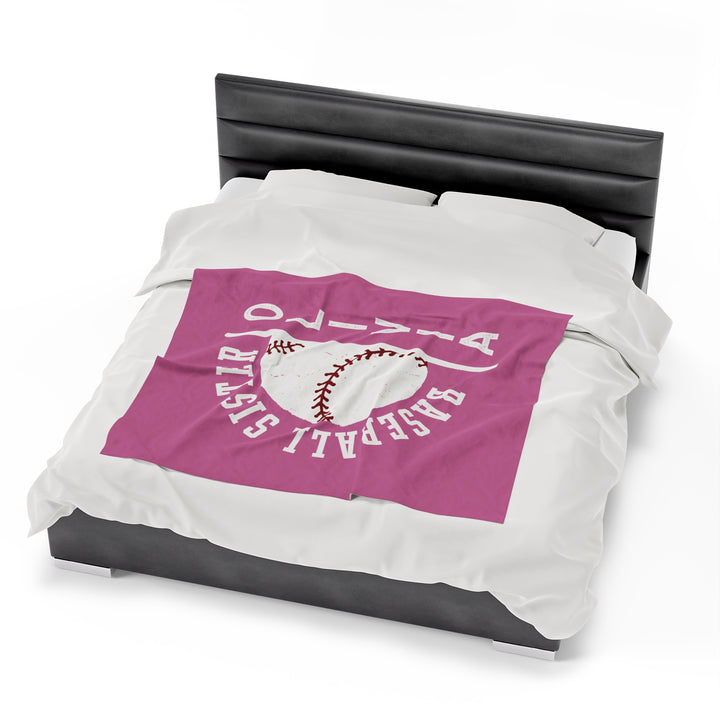 Baseball Plush Blanket - Baseball Sister w/Custom Name