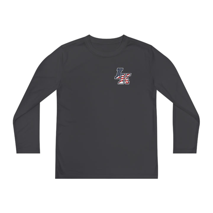 Iron Knights Youth Long Sleeve Competitor Moisture Wicking Tee w/Small Flag Design Logo Only