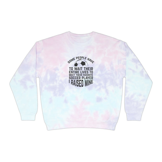 Some People Have to Wait Soccer Adult Unisex Tie-Dye Crewneck Sweatshirt