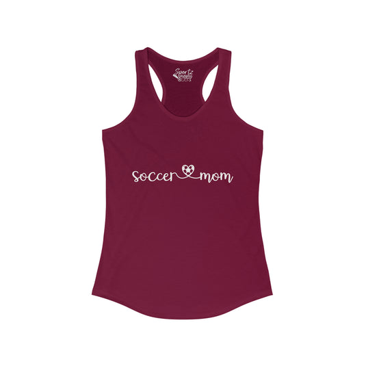 Soccer Mom with Heart Adult Women's Racerback Tank