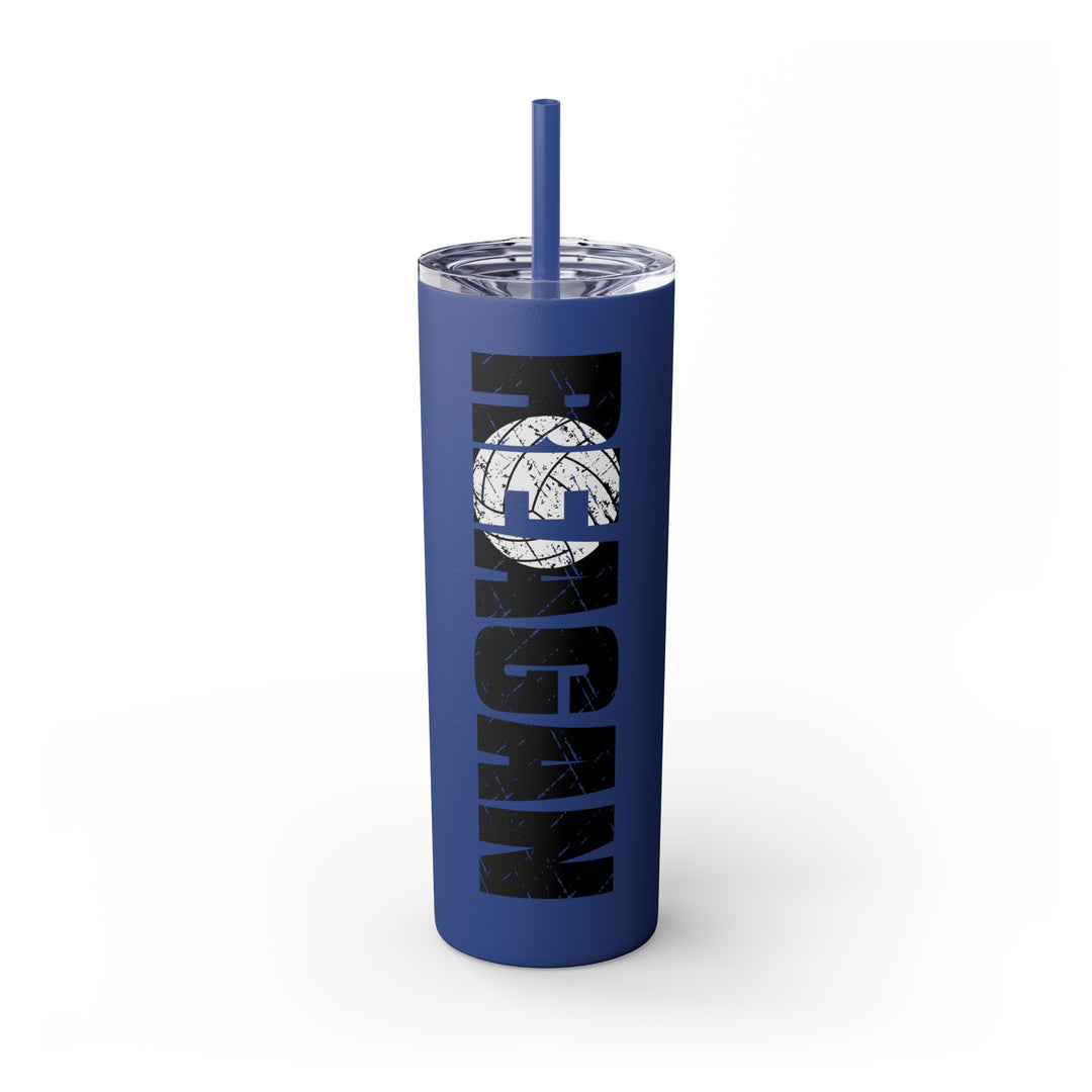 Volleyball 20oz Skinny Tumbler with Straw w/Custom Name