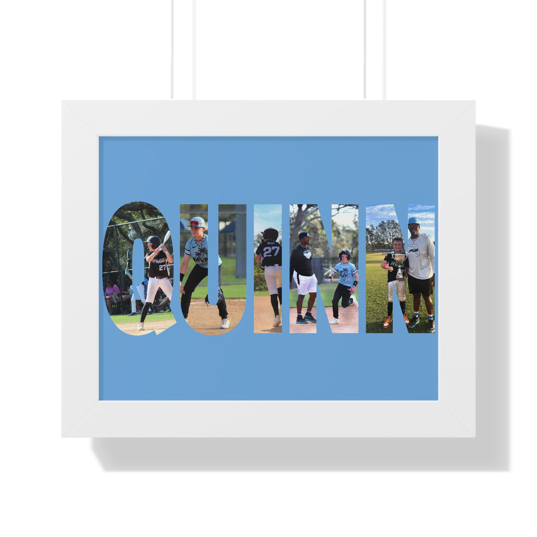 Custom Picture Block Name Framed Art