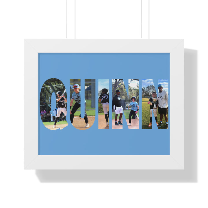 Custom Picture Block Name Framed Art