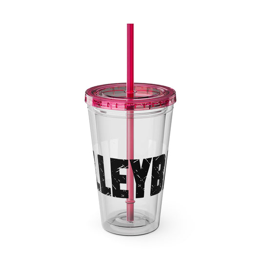 Volleyball 16 oz Sunsplash Tumbler with Straw