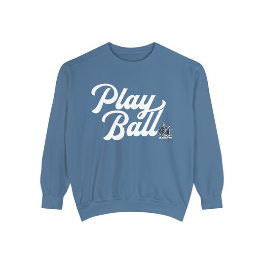 Iron Knights Premium Adult Unisex Crewneck Sweatshirt - Play Ball Design w/Knight Logo