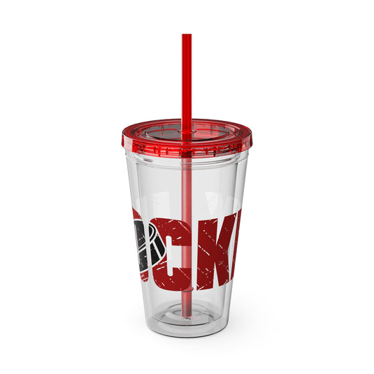 Hockey 16 oz Sunsplash Tumbler with Straw