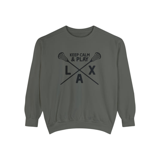 Keep Calm Lacrosse Adult Unisex Premium Crewneck Sweatshirt