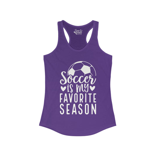 Soccer is My Favorite Season Adult Women's Racerback Tank