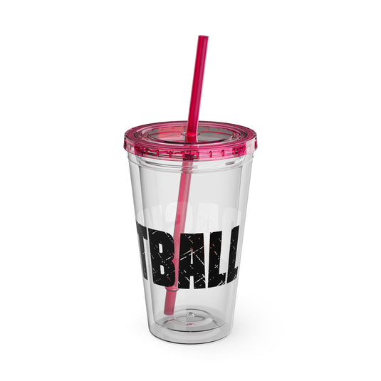 Basketball 16 oz Sunsplash Tumbler with Straw