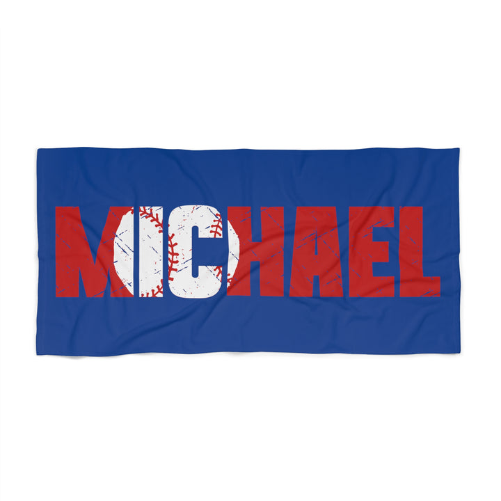 Baseball Beach Towel w/Custom Name