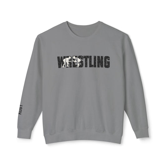 Wrestling Adult Unisex Premium Crewneck Sweatshirt w/Name on Sleeve