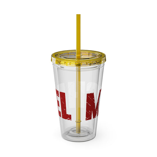 Baseball 16 oz Sunsplash Tumbler with Straw w/Custom Name