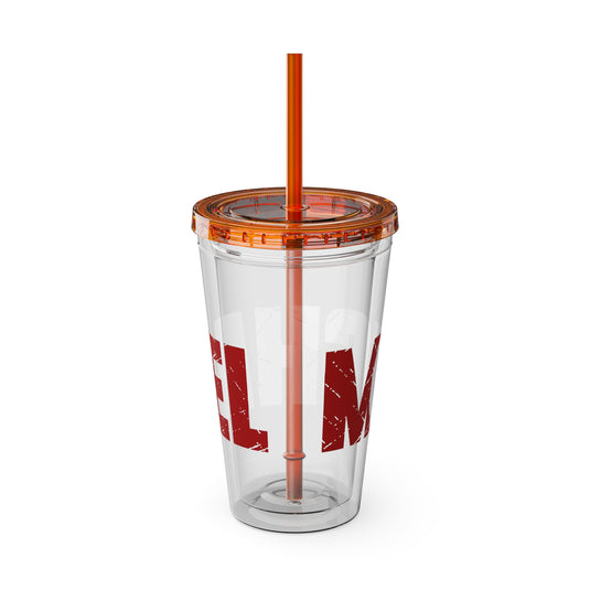 Baseball 16 oz Sunsplash Tumbler with Straw w/Custom Name