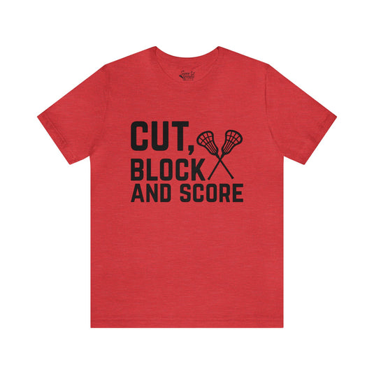 Cut Block and Score Lacrosse Adult Unisex Mid-Level T-Shirt