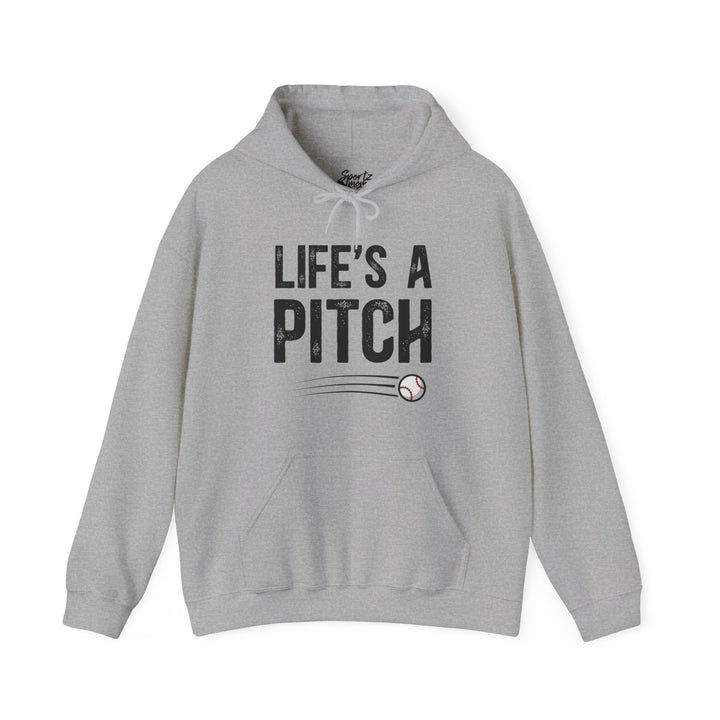 Life's a Pitch Baseball Adult Unisex Hooded Sweatshirt