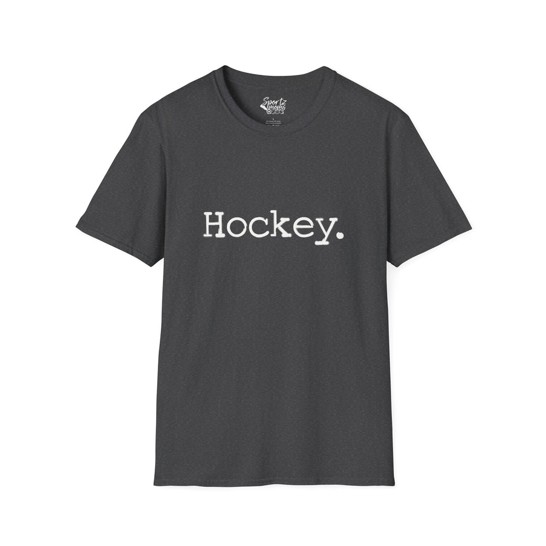 Typewriter Design Hockey Adult Unisex T-Shirt