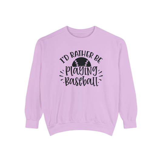 I'd Rather Be Playing Baseball Adult Unisex Premium Crewneck Sweatshirt