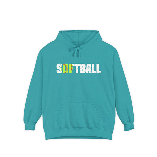 Softball w/White Text Adult Unisex Premium Hooded Sweatshirt