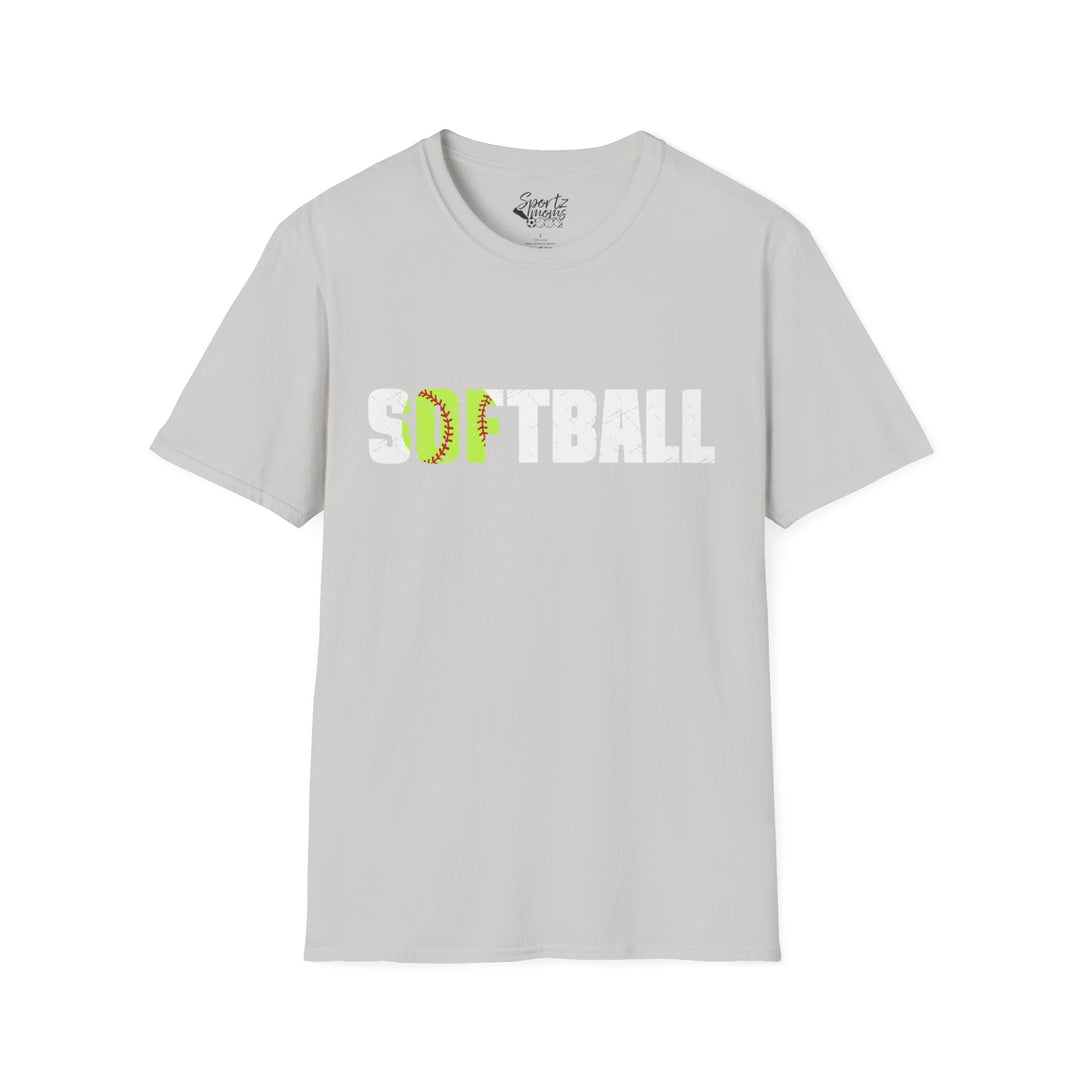 Softball w/White Text Adult Unisex T-Shirt
