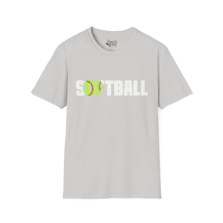 Softball w/White Text Adult Unisex T-Shirt