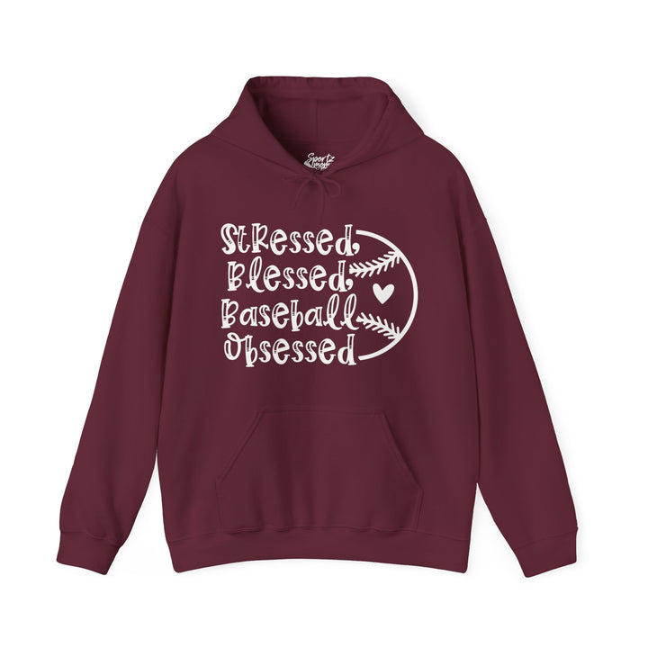 Stressed Blessed Baseball Obsessed Adult Unisex Hooded Sweatshirt