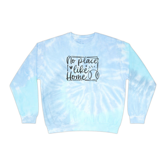 No Place Like Home Baseball Adult Unisex Tie-Dye Crewneck Sweatshirt