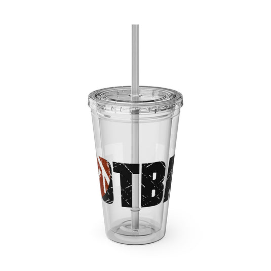 Football 16 oz Sunsplash Tumbler with Straw