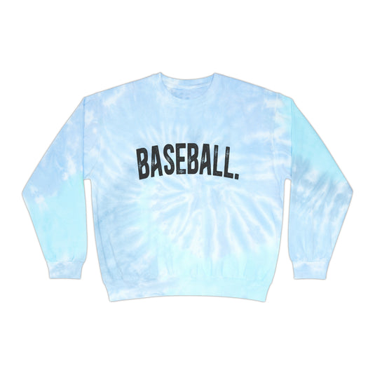 Rustic Design Baseball Adult Unisex Tie-Dye Crewneck Sweatshirt