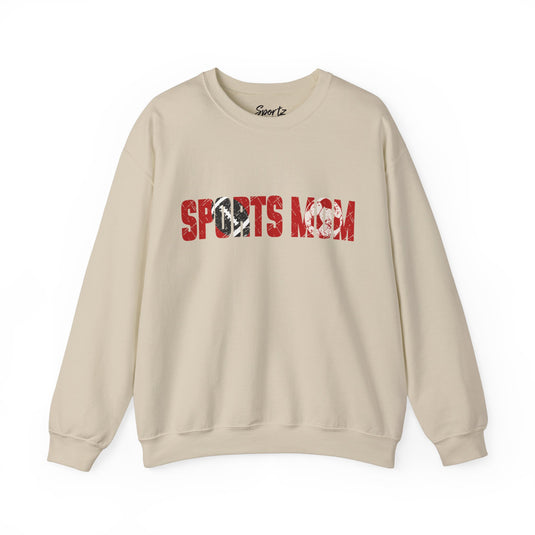 Sports Mom w/Football & Soccer Ball Adult Unisex Basic Crewneck Sweatshirt