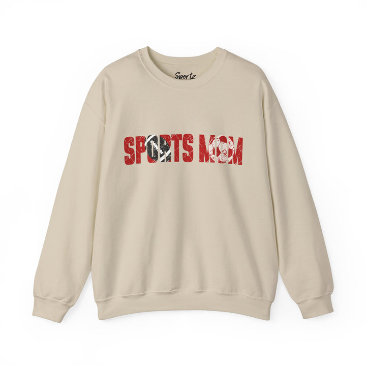 Sports Mom w/Football & Soccer Ball Adult Unisex Crewneck Sweatshirt