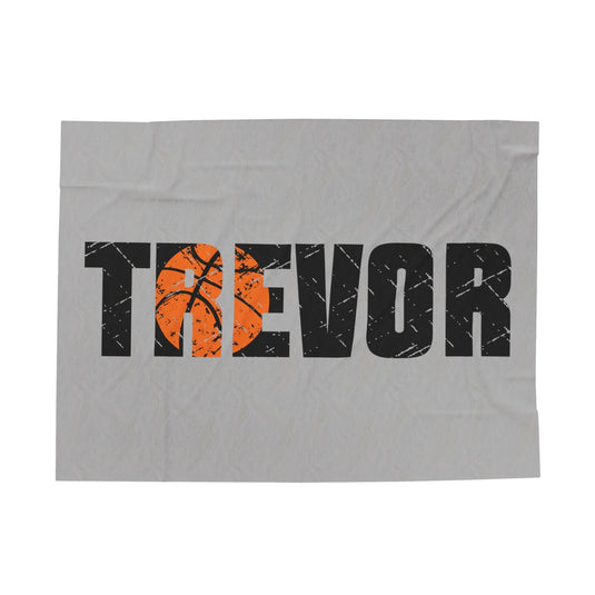 Basketball Plush Blanket w/Custom Name