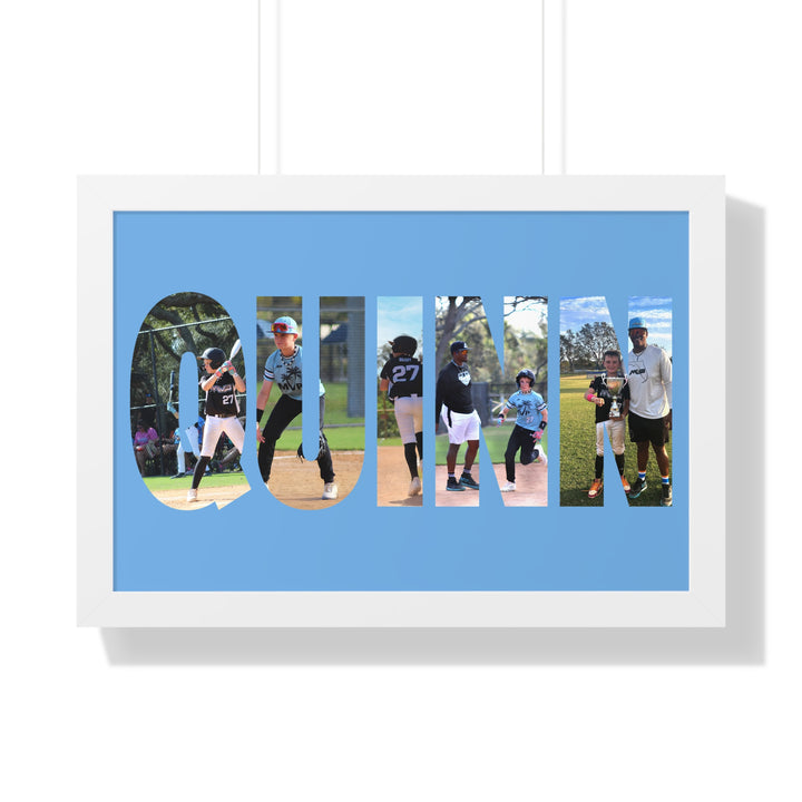 Custom Picture Block Name Framed Art