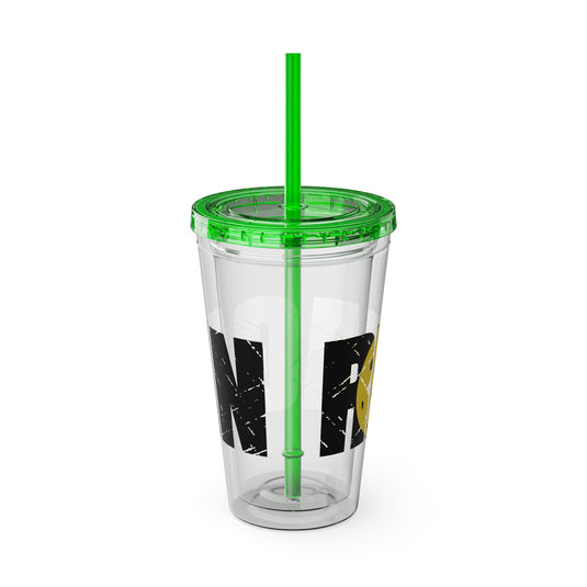 Pickleball 16 oz Sunsplash Tumbler with Straw w/Custom Name