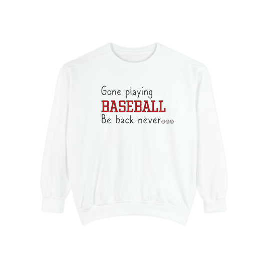 Gone Playing Baseball Adult Unisex Premium Crewneck Sweatshirt